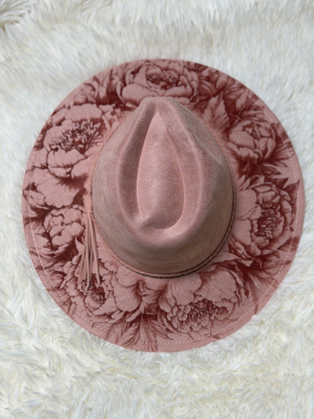 Custom engraved wide brim fedora hats