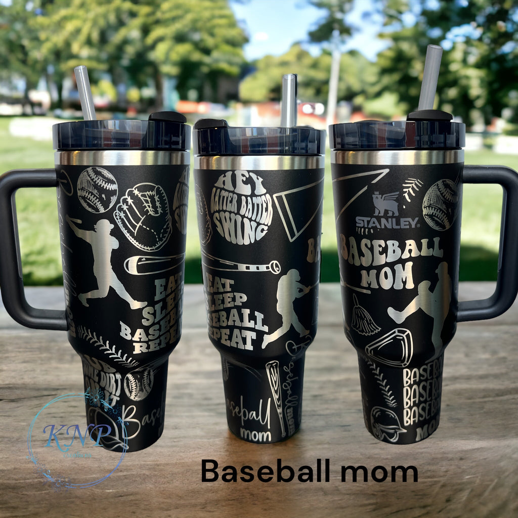 Loud Mouth Baseball Mama 40oz Tumbler with Handle – CraftyCat Mugs