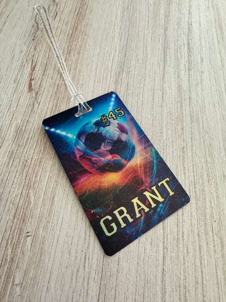 Custom UV printed sports bag tag