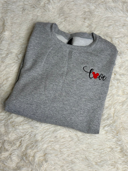 Mouse in love large gildan crewneck