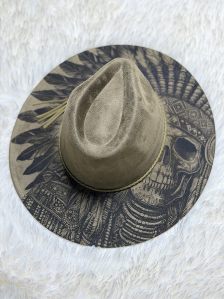 Custom engraved wide brim fedora hats