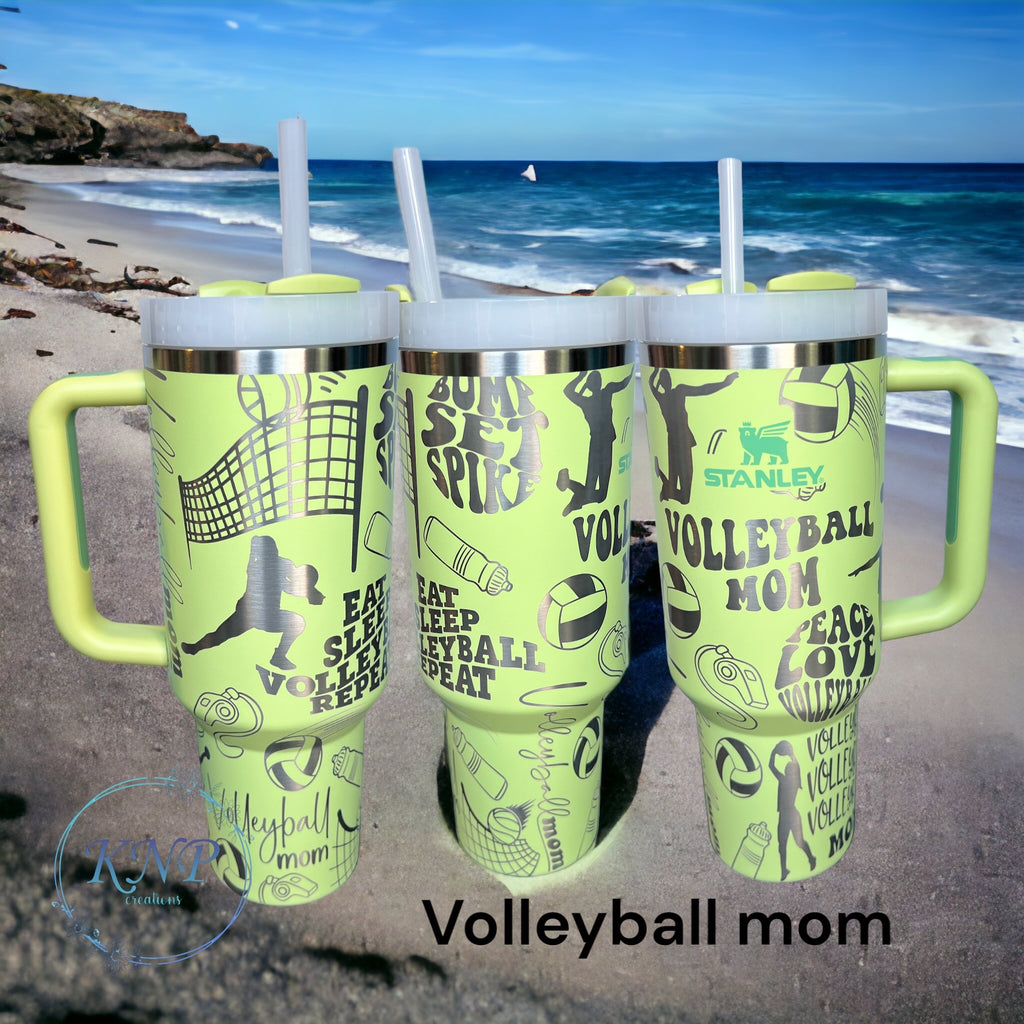Customizable Stanley Cup Topper 20/30 oz Volleyball Mom & Dad (Set