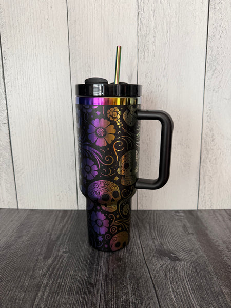 RTS Sugar Skulls 40oz Rainbow