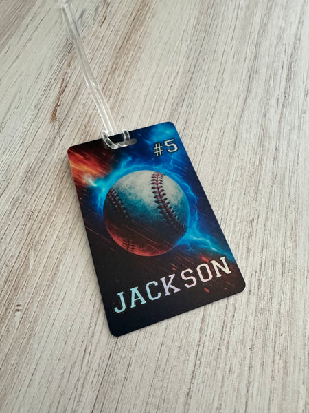 Custom UV printed sports bag tag