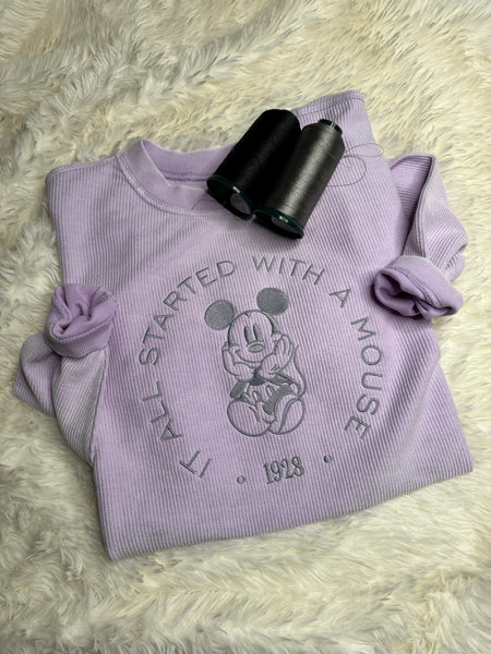Lilac corded crew
