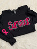 Custom 3D puff SURVIVOR w/ribbon on sleeve design - gildan HOODIE