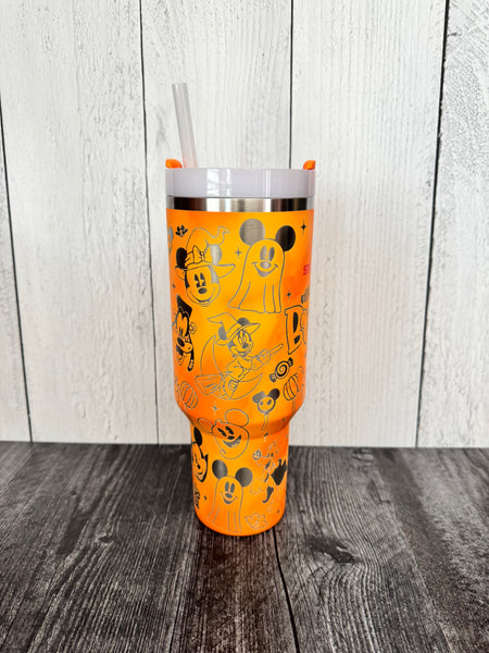 Custom tie dyed 40 ounce boo to you goldenrod #2