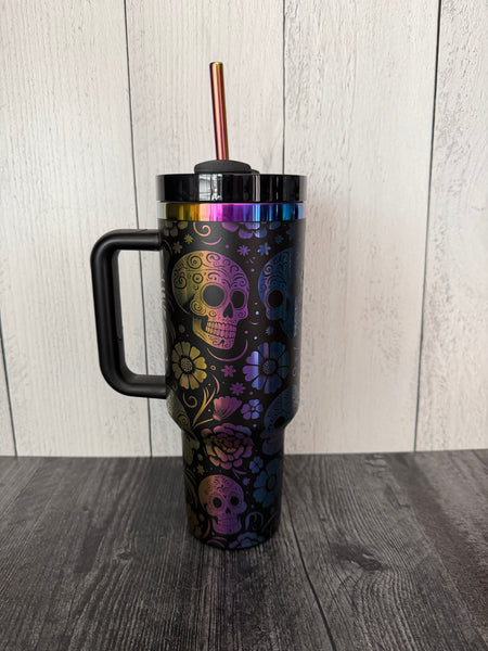 RTS Sugar Skulls 40oz Rainbow
