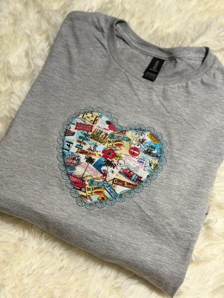 RTS heart appliqué tshirt - size med