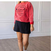 Red corded crew