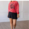 Red corded crew