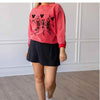 Red corded crew