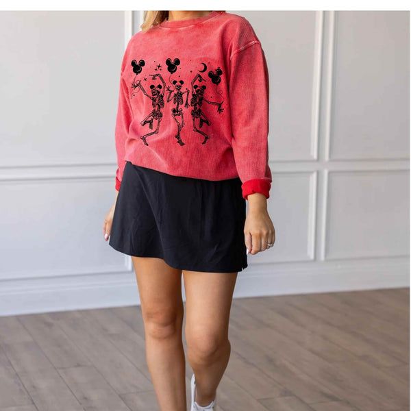 Red corded crew