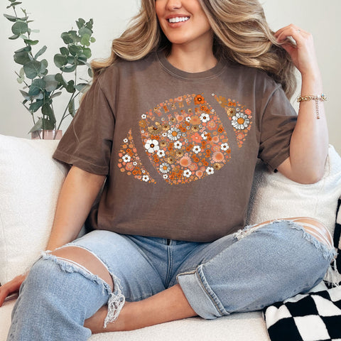 Floral Football  - comfort colors
