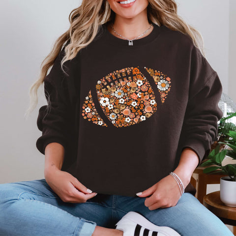Floral football Sweatshirt  - Gildan