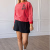 Red corded crew