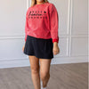 Red corded crew