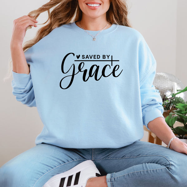 Saved by grace crewneck - Gildan