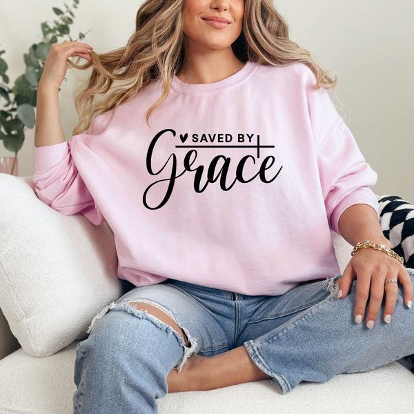 Saved by grace crewneck - Gildan