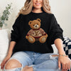 Faux Crochet Lux Bear Crewneck  - Gildan