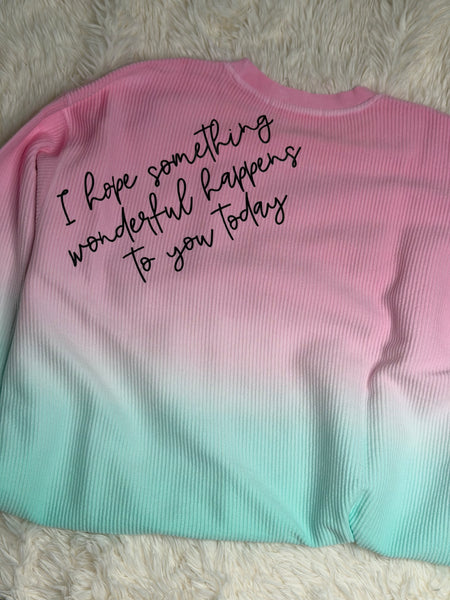 RTS ombré corded crew