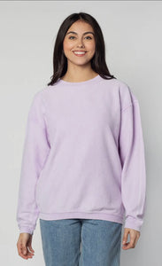 Lilac corded crew