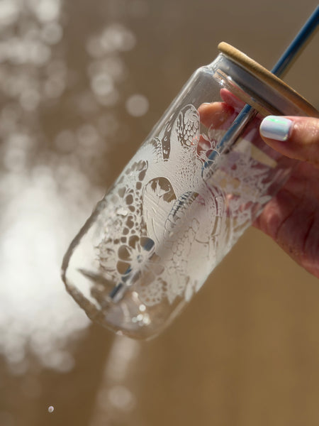 Custom sandblasted Libby glasses