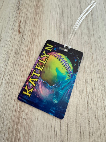 Custom UV printed sports bag tag