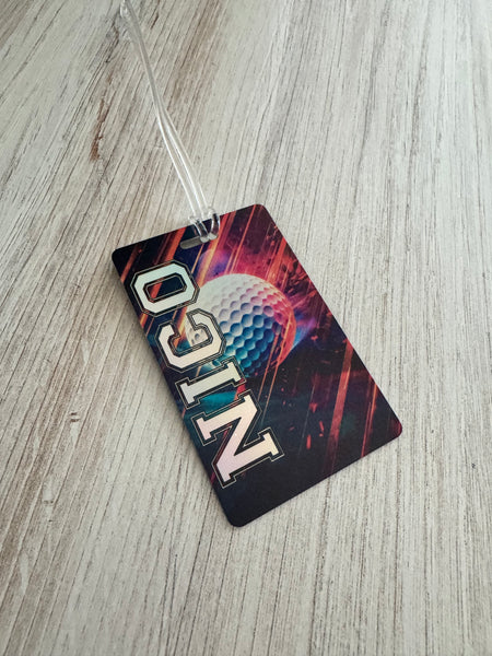 Custom UV printed sports bag tag