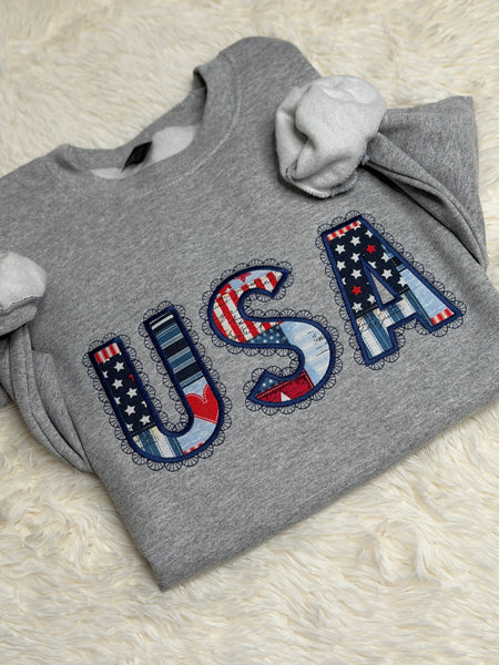 USA appliqué crewneck - Gildan