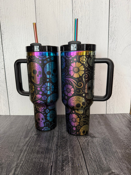 RTS Sugar Skulls 40oz Rainbow