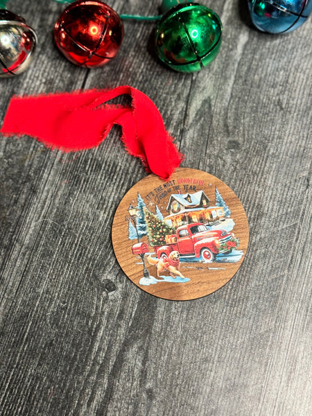 Wood Farmhouse Christmas Ornaments