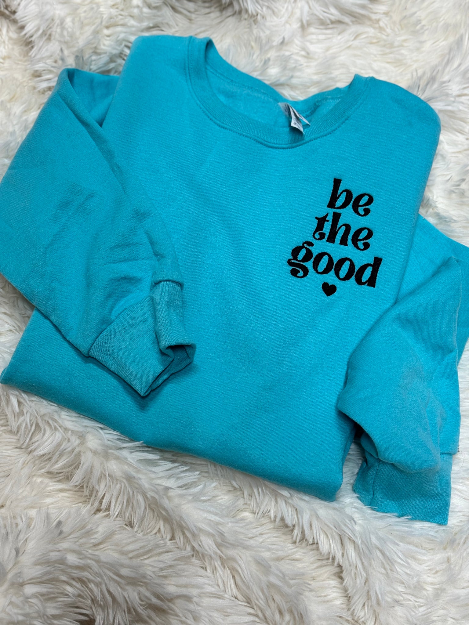 "Be the good" chest design - gildan crewneck
