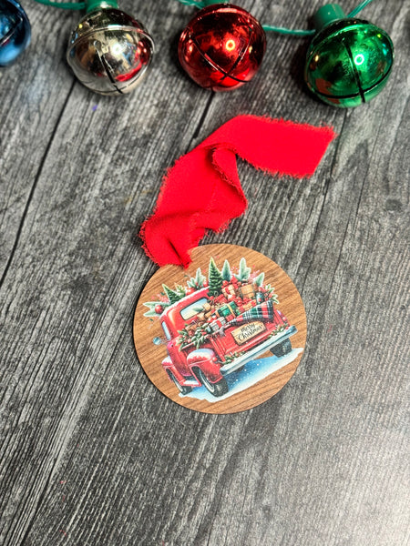 Wood Farmhouse Christmas Ornaments