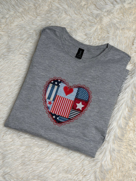 RTS America heart appliqué tshirt - size med