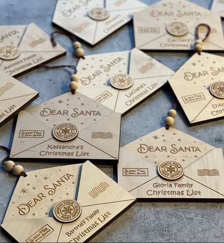 “Dear Santa” letter Ornaments