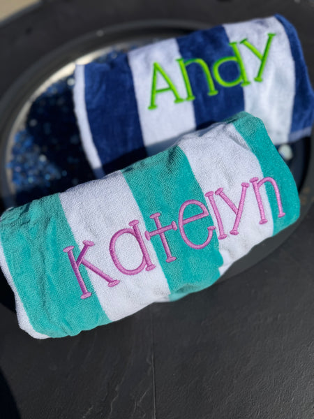 Custom embroidered beach towel