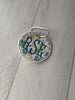 Custom embroidered round bag tag