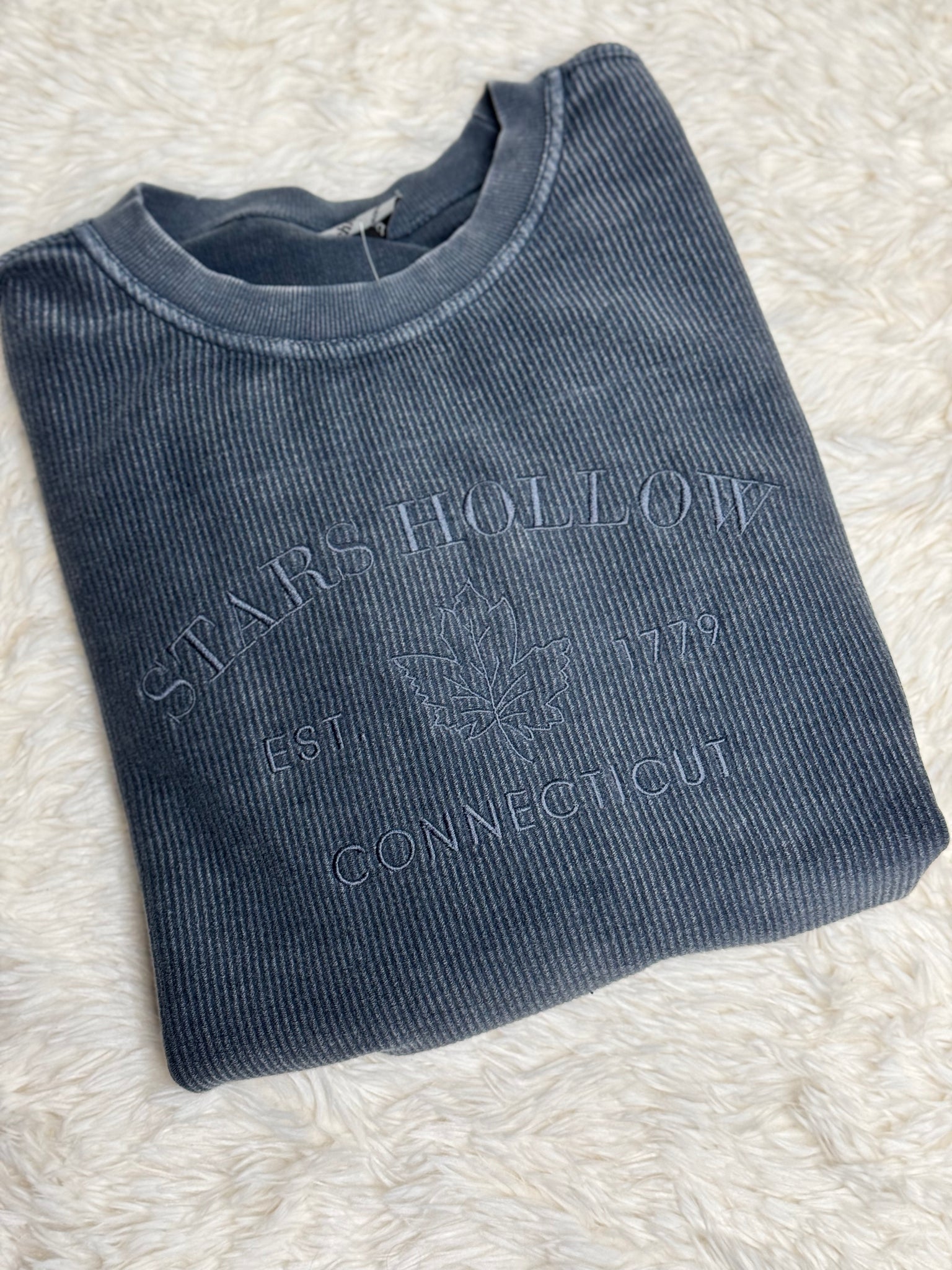Navy Corded Crews Multiple Designs & Sizes