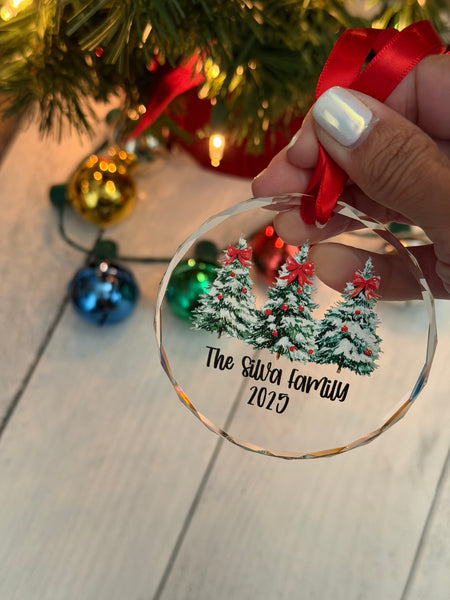 Personalized crystal UV printed ornament