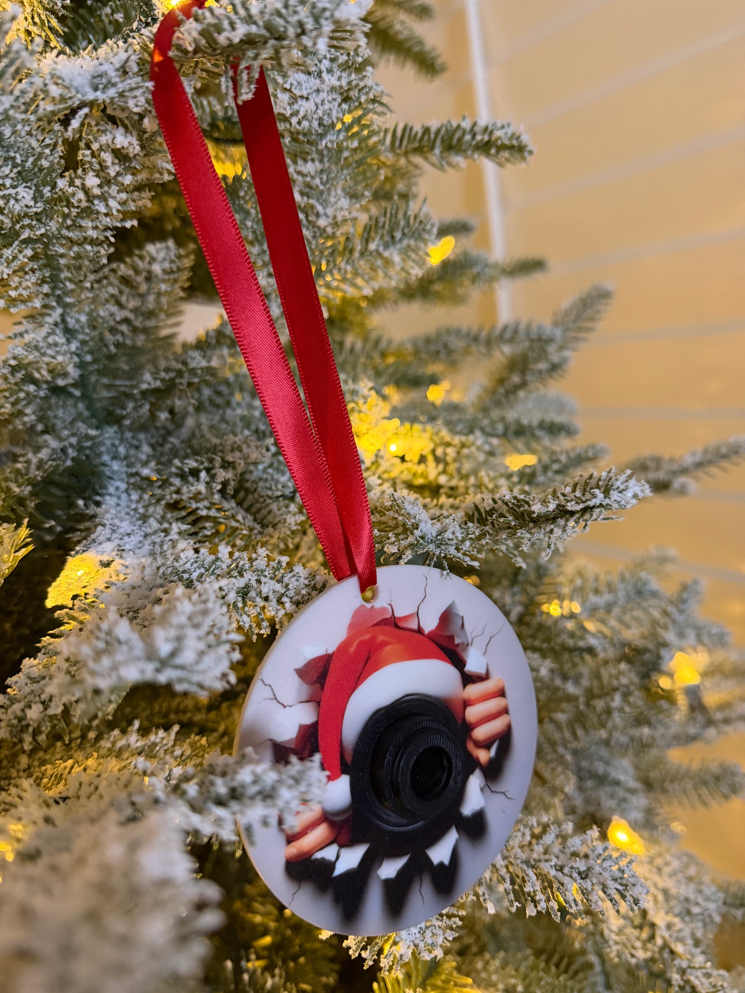 Santa cam 3d double sided ornament