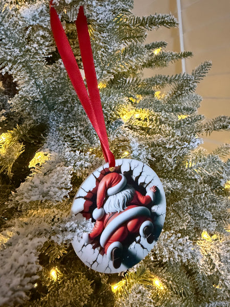 Santa cam 3d double sided ornament
