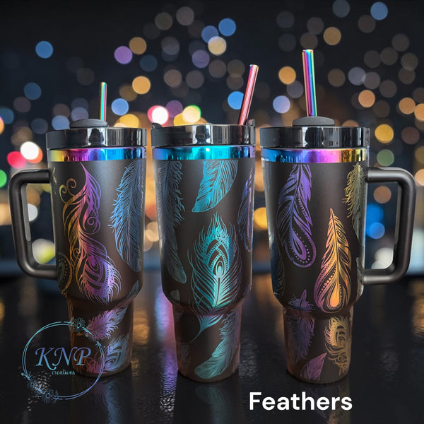 40oz off brand rainbow full wrap tumbler - gift idea