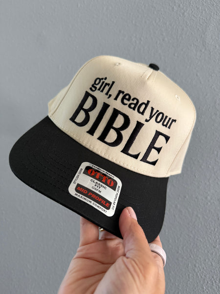 Girl, read your bible embroidered hat