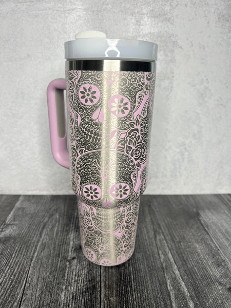 Sugar skull 40 ounce tumbler