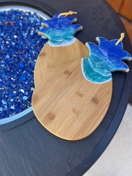 Ocean waves bamboo charcuterie board