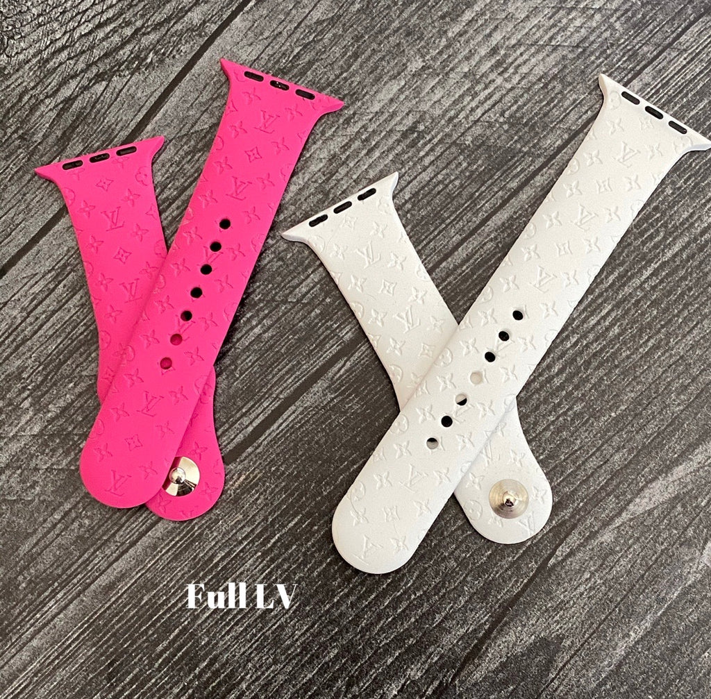 apple watch band lv white engraved