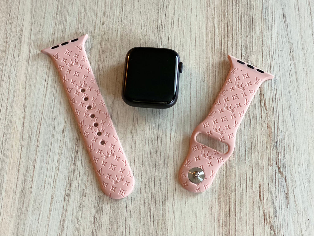 LV Inspired Engraved Watch Band  Rose gold apple watch, Cute apple watch  bands, Apple watch leather
